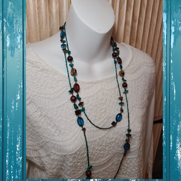 Boho Chic Multi-Color Beaded Necklace - 28”+ / Lightweight & Vibrant - Picture 2 of 7
